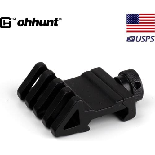 Ohhunt Tactical 4 Slots 45 Degrees Picatinny Angle Offset Adapter Rail Mount Base For AR 15 Rifle Red Dot Flashlights