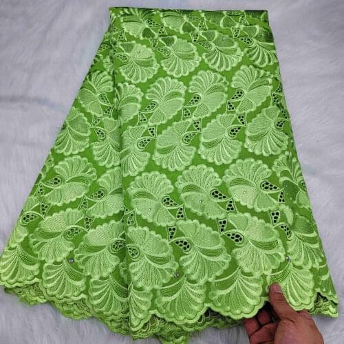 5yard Swiss lace fabric 2021 latest heavy beaded embroidery African 100% cotton fabrics Swiss voile lace popular Dubai style