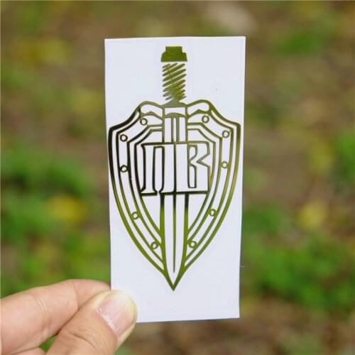 Three Ratels MT-022# 56*30mm 90*48mm Shield And Sword Border Troops Metal Nickel Car Sticker Auto Car Stickers