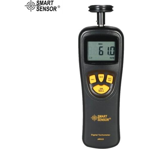 SMART SENSOR Handheld Contact LCD Digital Tachometer Speedometer Tach Meter Wide Measuring Rang 0.5 ~ 19999 RPM