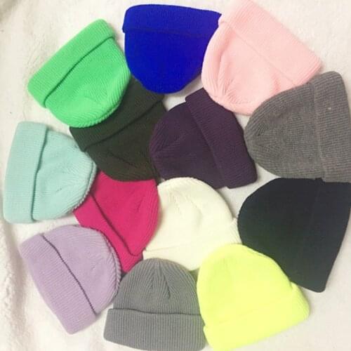Unisex Skullcap Warmer Beanies Winter Hat For Women Men Knitted Hats Solid Color Skullies Beanie Female Casual Skull Cap