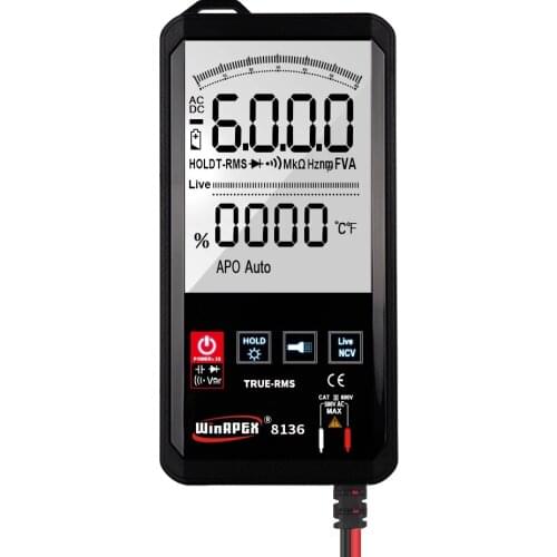 Winapex 8138 8138 Automatic Digital Multimeter LCD Touch Screen Brand New Multimeter 6000 Count Smart Scan AC DC Measurement NCV