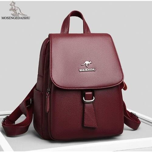2021 New Anti-theft Design Ladies Backpack Quality Leather Women Shoulder Bags Fashion Letter Designer Womens Laptop Backpack