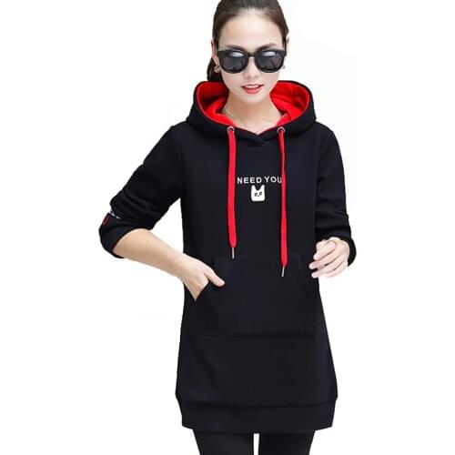 Zuolunouba Chic Corduroy Hooded black Hoodies women Sweatshirts Letter I need you print Harajuku long Pullovers Female student
