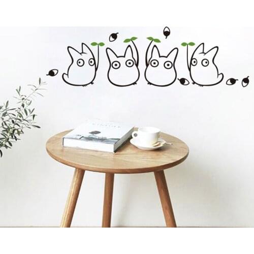 1pc Creative Cartoon Totoro Wall Decal Vinyl Wall Sticker Mural Sticker for Kids Bedroom Decal Home Wallpaper Art Applique Decor