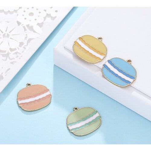 10pcs Fashion Food Alloy Enamel Charms Pendants Hamburg Macaron Pendants Floating DIY Earring Bracelet Jewelry Accessories FX498
