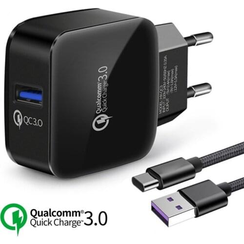 18W Phone USB Charger Quick Charge 3.0 Fast Mobile Phone Charger USB Adapter for HTC M8 M8 SONY XZ/ XZ Premium LG G5 G6 V20 V30