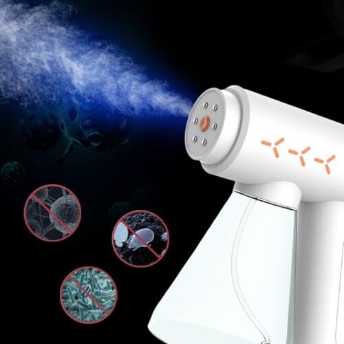 300ML Cordless Blue Light Nano Sanitizer Spray Disinfectant Sprayer Gun Adjustable Fogging Machine Rechargeable for Home Office