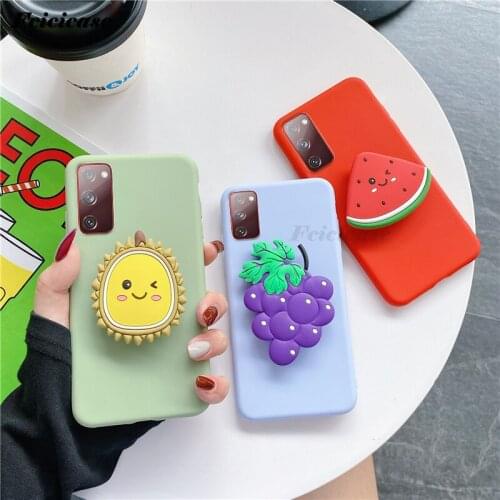 3D Cartoon Phone Holder Case For Samsung Galaxy S20 FE S 20 FE S20FE Fan Edition Silicone Soft Cover For Samsung S20 Lite