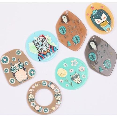 WHSOK 50Pcs Jewelry Accessories/Earrings Making/Cartoon Paint/DIY Charms/Hand Made/Pendant/Jewelry Findings & Components