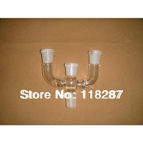 Distillation adapter four way adapter,24/29 ground joint,lab glassware,lab glass adapter