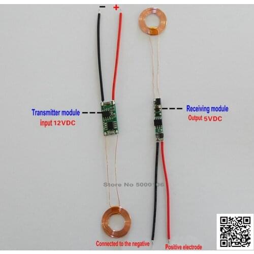 Wireless Charging PCBA Module Set / Wireless Power Supply Module (coil Outer Diameter 19mm) with Circuit Diagram