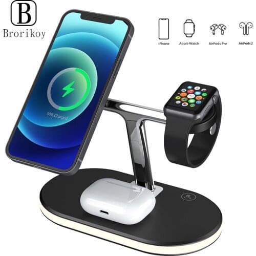3 in 1 Qi Fast Wireless Charger Dock For iPhone 12 11 Pro Max XS XR For Apple iWatch 6 5 4 3 2 Airpods Pro Charging Holder Stand