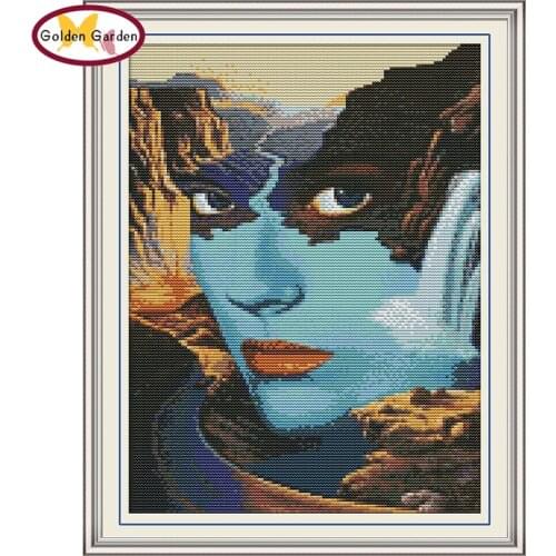 GG Beauty and Lake Counted Cross Stitch Patterns 11CT 14CT Joy Sunday Chinese Cross Stitch Kits for Embroidery Home Decor
