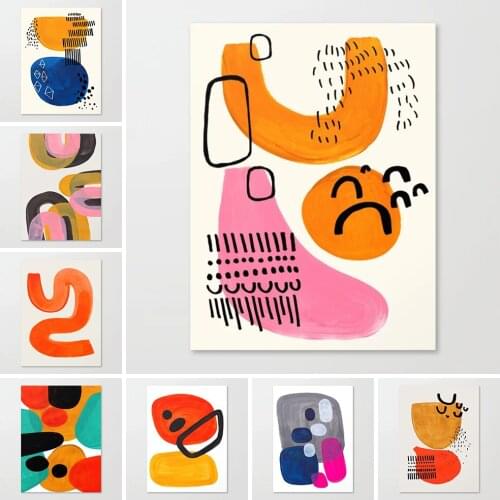 Prints Painting Wall Artwork Modular Canvas Colorful Poster Picture Modern Home Decoration For Bedside Background No Framework