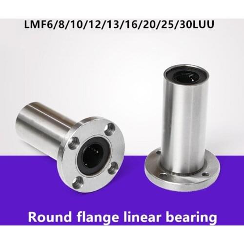 Round flange linear bearing LMF6LUU LMF8LUU LMF10LUU LMF12LUU LMF13LUU LMF16LUU LMF20LUU LMF25LUU LMF30LUU 8mm linear rod CNC