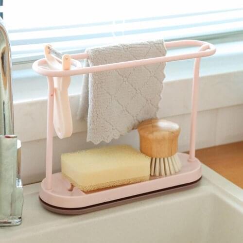 Kitchen Sponge Brush Drying Drainer Storage Rack Dishcloth Hanger Sponges Holder Self Organizer