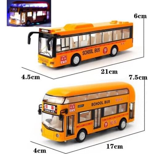 London Sightseeing School Bus Kids Toys For Children Model Can Open Doors Windows Acousto Optic Vehicle Lighting Music Cars Toy