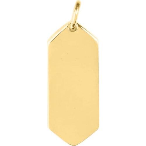Mavis Hare Gold Stainless Steel Engravable Chevron Pendant DIY Charms Dangle fit Personalized Necklace Jewelry