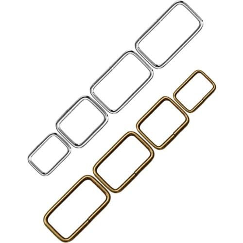 100PCS Metal Square Ring Buckles Garment Belt DIY Needlework Luggage Sewing Handmade Bag Purse Buttons Bronze Silver Color
