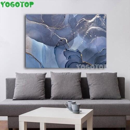 Marble Texture Abstract Poster Gold Blue Art diamond picture 5d diy handcraft diamond painting mosaic full embroidery YY5012