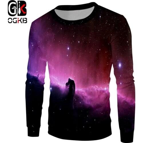 OGKB Spring and autumn new style Homme 3D Sweatshirts Print Starry sky Streetwear Big Size Clothes For Winter Sweatshirts