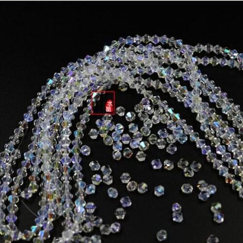 Wholesale 1000 pieces exquisite 3mm Bicone Austria Crystal beads for Jewelry marking necklace&Bracelet White AB