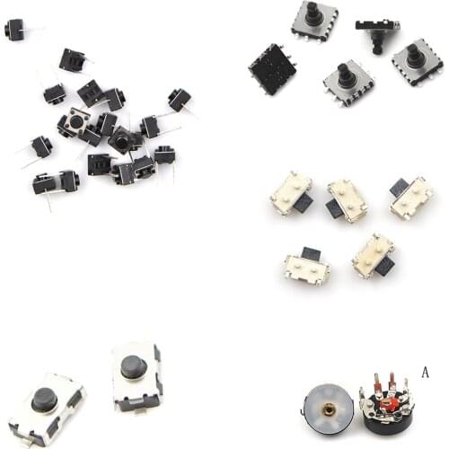 5/10/20Pcs Switches Assorted Micro Push Button Tact Switch Reset Mini Leaf Switch SMD DIP 2*4 3*6 4*4 6*6 diy kit