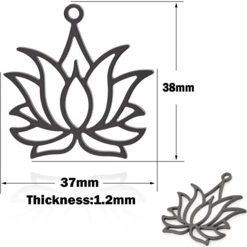 Lotus Pendant, Flower Necklace, Hollow Flower Charm, Beautiful Flower Pendant, DIY Jewelry Making Accessories, 38x37x1.2mm
