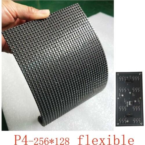 Indoor full color p4 Flexible led panel 256*128mm led screen module for indoor led display Shopping Center Cylindrical Advertisi