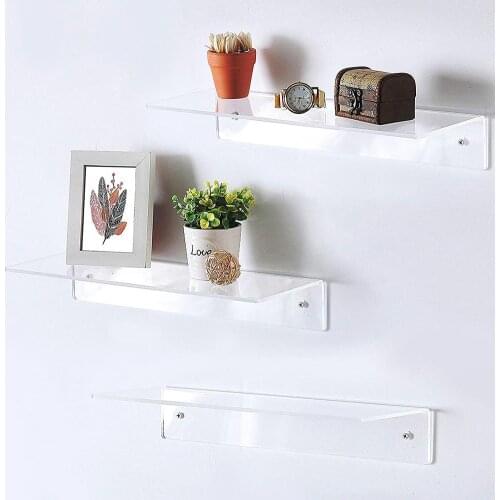Clear Acrylic Wall Hanging Souvenir Photo Storage Rack Collection Wall Mount Bracket Bathroom Display Stand Holder