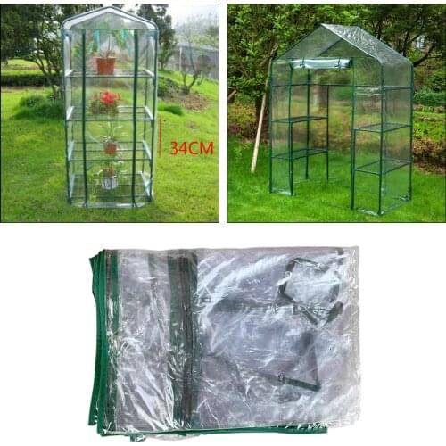 PVC 4 Tier Plant Cover for Mini Greenhouse Warmhouse Gardening Anti-UV