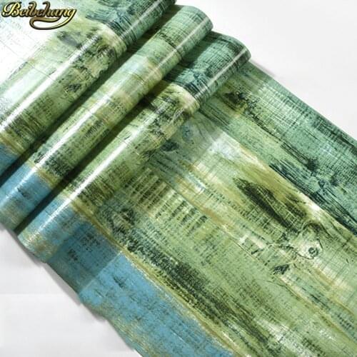 Beibehang Retro nostalgic pvc wall paper imitation wood grain engineering TV background wall barber shop wallpaper for walls 3 d
