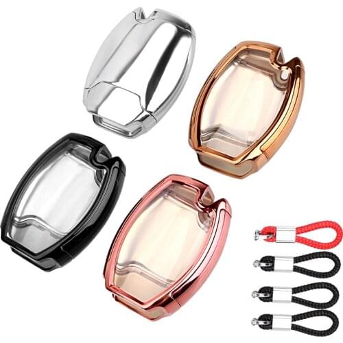 With Keyring Auto Accessories Car Key Case Fob For Mercedes Benz C Class E Class E260L GLK GLA CLA Protective Key Shell Cover