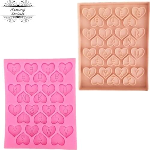 DIY love shape English letters silicone soft candy mold cake decoration tools Candy Chocolate Mold