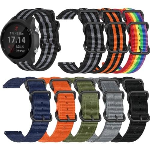 EiEuuk Soft Woven Nylon Fabric Watchband Sport Wrist Strap Replacement for Garmin Forerunner 245 Smartwatch