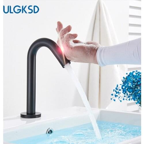 Ulgksd Barhroom Basin Faucet Touch Sensor Faucet Single Cold Sink Faucet Smart Control Deck Mounted Mixers Taps