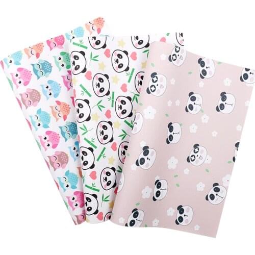 22*30CM Animals Pattern Leather Fabric Printed Mermaid Tiger Textile DIY Bag Shoes Materials Apparel Sewing Fabric Home Textile