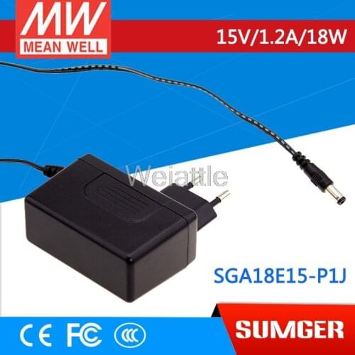 MEAN WELL original SGA18E15-P1J 15V 1.2A meanwell SGA18E 15V 18W AC-DC High Reliability Slim Wall-mounted Adaptor