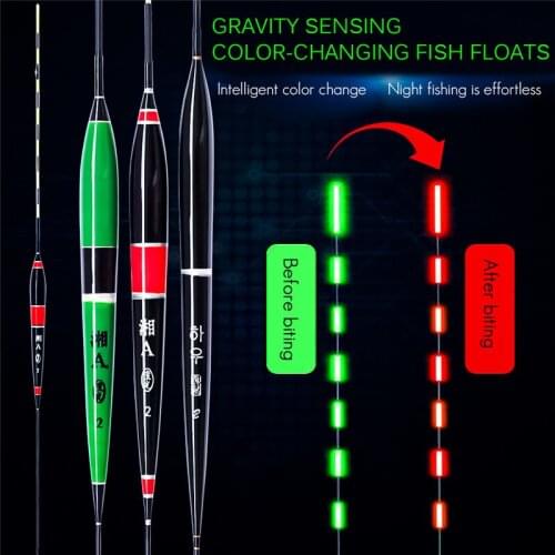 Intelligent Fishing Float Bite Alarm Fish Bite Bait LED Light Color Change Automatic Induction Night Electronic Changing Buoy