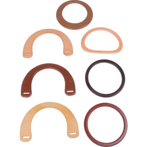 1PCS DIY Handbag Purse Frame Wooden Resin Handle Replacement Bag Accessories Tool