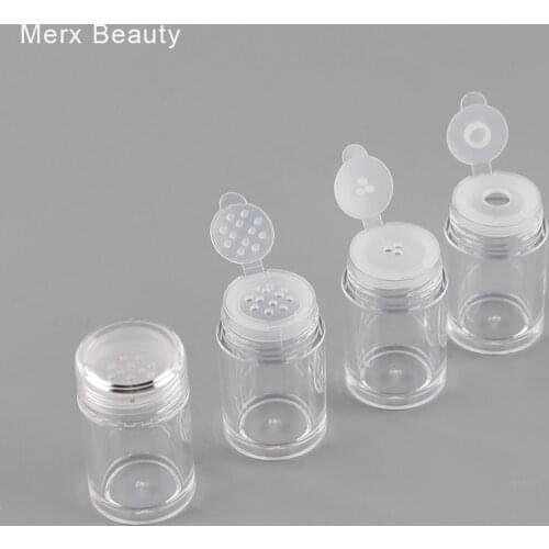 10/50PCS 10ML Clear AS Plastic Jar Container For Loose Power Glitter Eyeshadow Powder With Flip Sifter Refillable Packing Bottle
