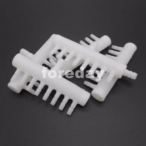 10PCS 8mm 1 inlet 8 outlets exhaust air gas water pump pipe tap for Aquarium pond fish 8 WAY 8-ways 8MMX1 TO 4.8MMX8 *FD169X10