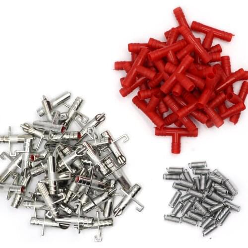 100Pcs Animal Rabbit Feeding Nipple Waterers For 8mm Pipe Water pipe Drinker Poultry Feeder For Rodent Mouse Bunny Farm Animal