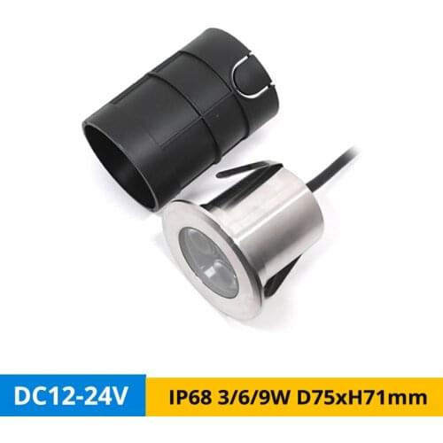 12pcs/lot 9W LED Underwater Lamp IP68 DC12V Outdoor Street Corridor Ground Buried Light Fountain Pool Spotlight Hole-cut D58mm