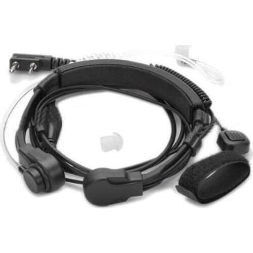 2 Pin 2.5mm 3.5mm Plug Covert Air Acoustic Tube Adjustable Throat Finger PTT Mic Headset for Kenwood Baofeng CB Ham Radio