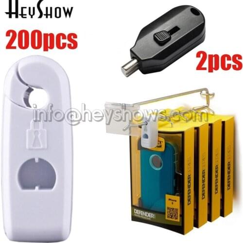 202x EAS Slatwall Pegboard Stop Lock Hook Security Display Lock Anti-theft Sweep Lock In Retail Shop With Magnetic Lockpick Key