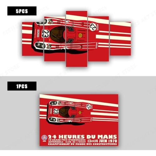 24 Hours Of Le Mans 1971 1970 On Canvas Print Poster Automobile Wall Art Picture For Living Home Decoration Frameless