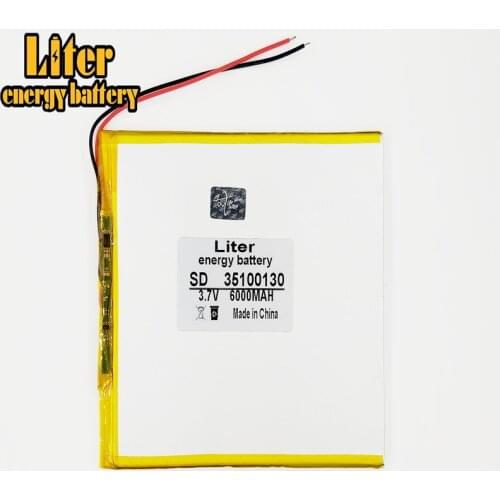 3.7V 6000mAH 35100130 Polymer lithium battery for 3.7V 35100130 PLUG polymer rechargeable battery