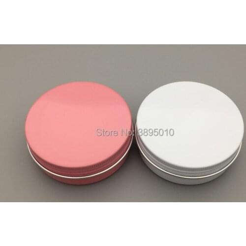 60g white/pink aluminium cream jars with screw lid,cosmetic case jar,aluminum tins, aluminum lip balm container F1060